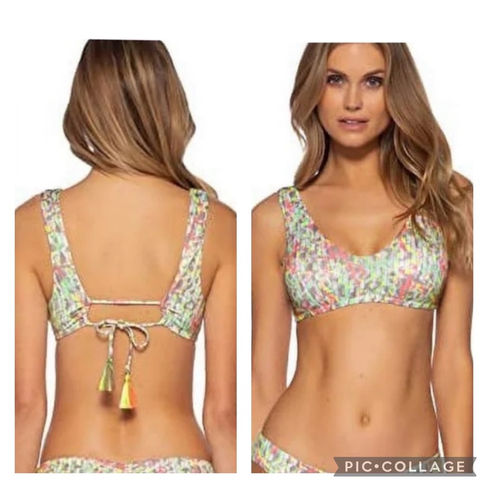 Becca by Rebecca Virtue Anna Scoop Neck Bralette Bikini Top Sz SMALL